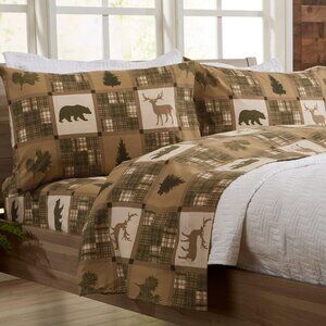 Queen Size Microfiber Sheet Set - Ultra-Soft Woodland Decor 4-Piece Bedding